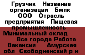 Грузчик › Название организации ­ Бмпк, ООО › Отрасль предприятия ­ Пищевая промышленность › Минимальный оклад ­ 20 000 - Все города Работа » Вакансии   . Амурская обл.,Свободненский р-н